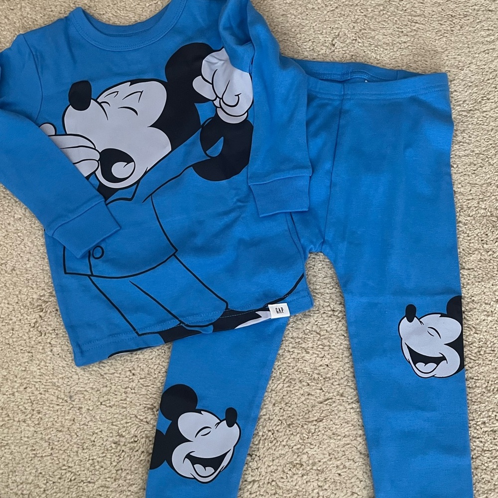 GAP Blue Kids Pajama Set with Mickey Design